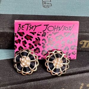 Betsey Johnson Flower Stud Earrings